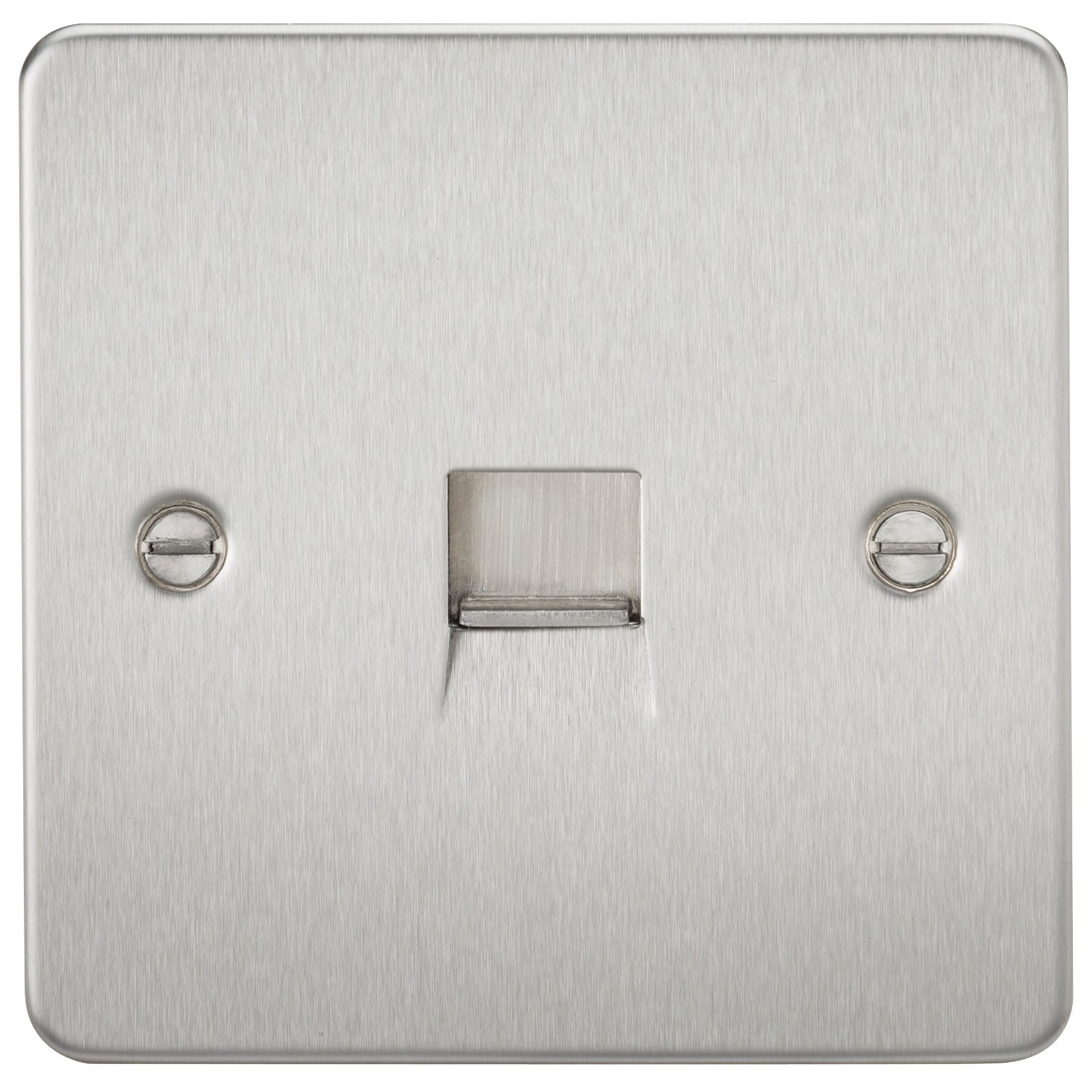 Knightsbridge FP7400BC FP7400 FPAV7400BC Flat Plate Telephone Extension Socket-Brushed Chrome, 230 V
