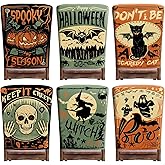 Moukeren Halloween Chair Cover Set of 6, Scary Dining Chair Slipcovers | Stretch Removable Washable, Spooky Pumpkin Bat Skull, Dining Chair Protector, Home Room Kitchen Restaurant Hotel Decor
