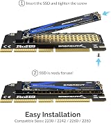 SABRENT M.2 NVMe to PCIe Adapter with Aluminum Heatsink 16TB Support EC-PCIE view 2