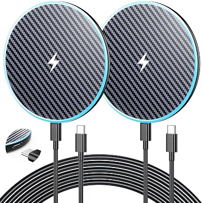 Wireless Charger for Samsung 2Pack 6FT 15W Samsung Magnetic Wireless Charger Fast Charging Pad for Samsung Galaxy S25 Ultra/S24/S23/S22/S21/Z Google Pixel 9 8a 7a 8 7 Pro (Strong Magnet Technology)