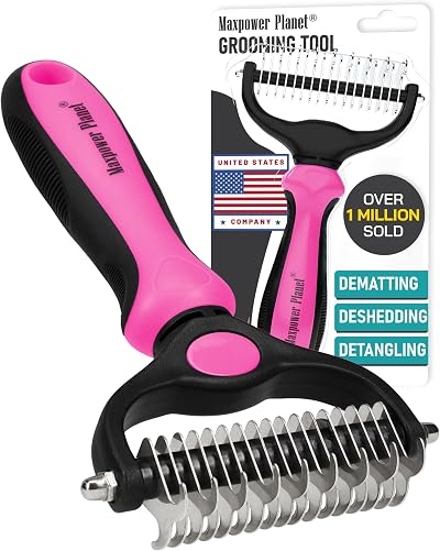 Maxpower Planet Double Sided Grooming Brush Pink for Cats Dogs