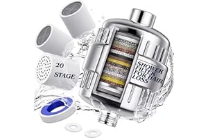 Shower Filter for Hair Loss | Total 3 Replacement Refill Head Cartridges | 20-Stage High Output Filtration | Removes Chlorine