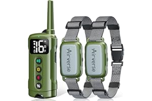 Airverse Dog Shock Collar 2 Dogs - 3300 ft Waterproof Dog Training Collar with Remote, 3 Modes Electric Dog Bark Collar for All Breed Sizes,Beep/Vibration/Humane Shock (1-16 Levels)