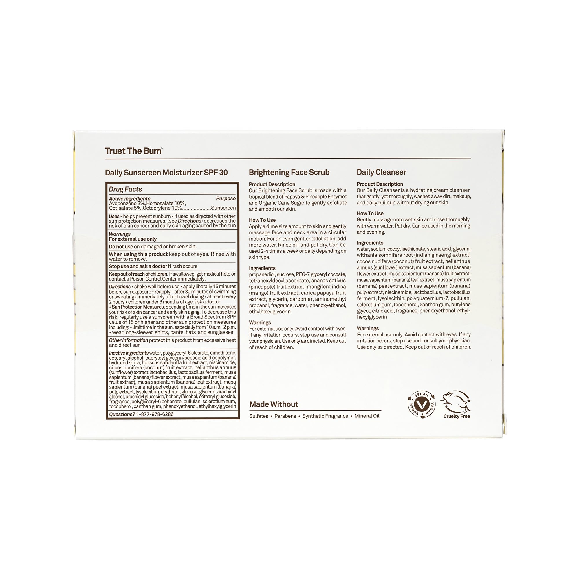 Sun Bum Skin Care Travel Essentials Kit | Cleanse, Brighten, Moisturize, Protect with Daily Cleanser, Brightening Face Scrub, and Daily Sunscreen Moisturizer | Includes Aloha Collection Travel Pouch