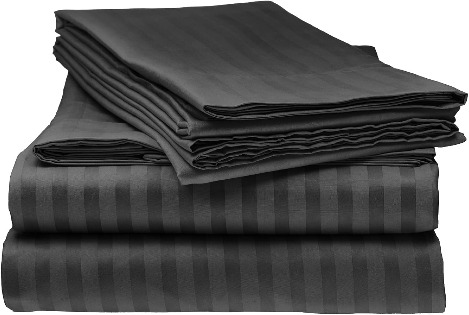 ITALIAN STRIPED 4PC KING Sheet Set, WHITE: Home & Kitchen