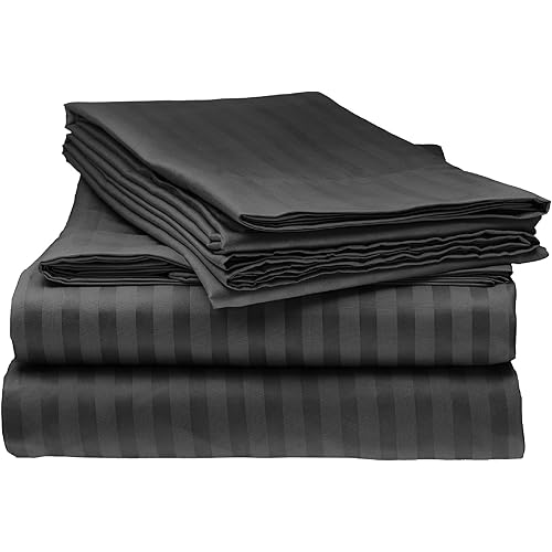 Twin Italian Prestige Collection Bed Sheet Set – 1800 Luxury Soft Microfiber Hypoallergenic Deep Pocket 3-Piece Bedding Set - Wrinkle, Stain, Fade Resistant - Black