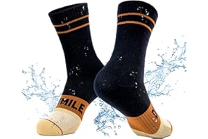 DRYMILE Mountain Waterproof Wool Socks, Breathable, Cushioned, Hiking, Skiing, Camping and All Winter Activities –Crew