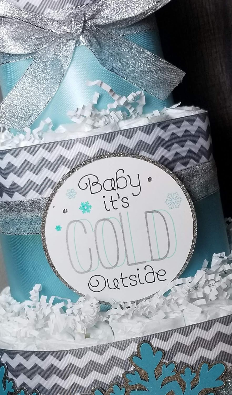 snowflake diaper cake