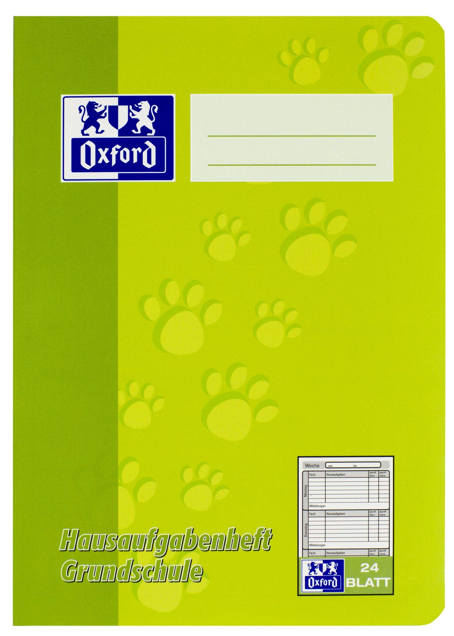 Oxford Homework Book A5 Primary School 24 Sheets Green and Blue (Pack of 10)