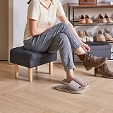 YMYNY Foot Stool Ottoman Small with Sponge Seat 40x29x32CM Dark Grey HBD023BG view 4