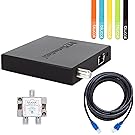 SiliconDust HDHomeRun CONNECT DUO HDHR5-2US 2- Tuner LiveTV for Cord Cutters -INCLUDES- Blucoil Cat5e 14ft Cable, TV 2-Way Splitter AND Blucoil 5-Pack Cable Ties