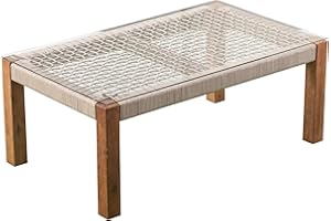 SEI Furniture Brendina Outdoor Glass-Top Cocktail Table, Natural