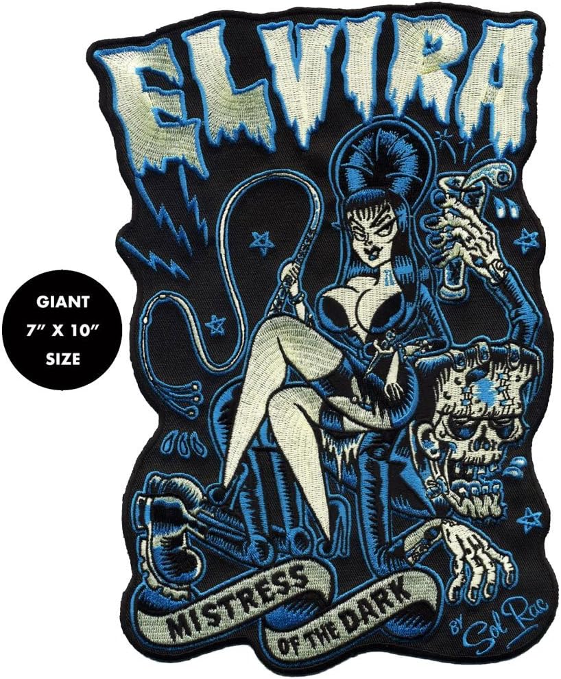 Elvira Mistress of the Dark Back Patch Embroidered Iron On Applique
