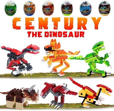 Amazon 6パック 恐竜 ビルディングブロック ジャンボイースターエッグ 子供用 ジュラシック恐竜の卵 おもちゃ プレイセット 男の子 女の子 イースターバスケット用 おもちゃ おもちゃ