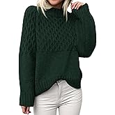 PRETTYGARDEN Oversized Sweaters for Women 2025 Fall Cute Cable Knit Long Sleeve Crewneck Chunky Pullover Tops Winter Clothing