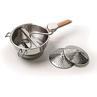 RSVP International Endurance Food Mill, Stainless Steel w/ Wood Handle | For Mashing, Straining & Grating Fruits…