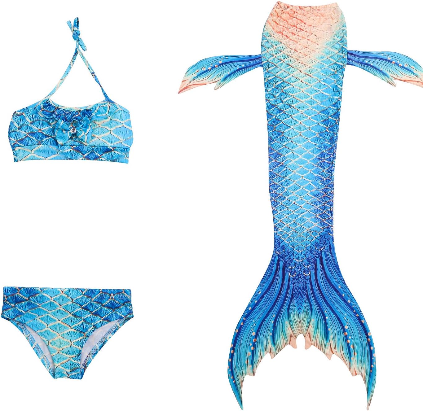 Girl's Swimsuit Sea-Maid Swimmable Mermaid Tail Bikini Shorts Monofin
