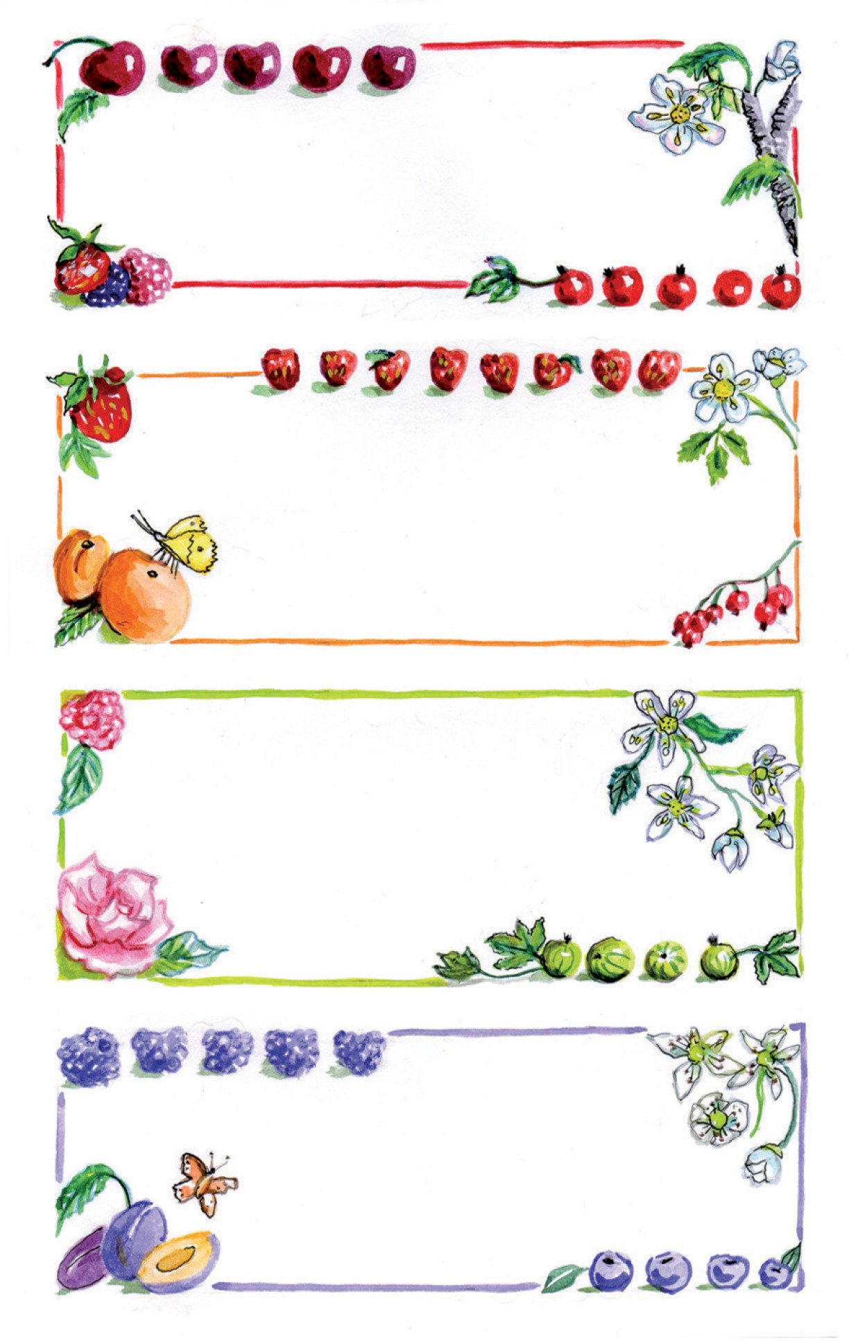 Avery Zweckform 59652 Jam Labels – Fruit – Removable Wall Stickers – 12 Stickers