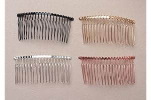 4Pcs 20 Teeth Hair Side Combs Metal Multi Color Wire 8 cm Elegant Hairpiece Accessories for Women DIY Hair Pin Veil Bridal Pa
