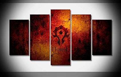Mcanvas 5pcs World Of Warcraft The Horde Canvas Print Wall Art Painting For Home Modern Decoration Amazon Co Uk Kitchen Home
