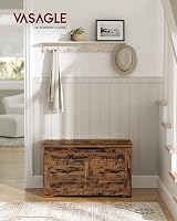 VASAGLE Chest Bench Blanket Box 2 Hinges 136 kg Load Honey Brown LSB061K01 view 2