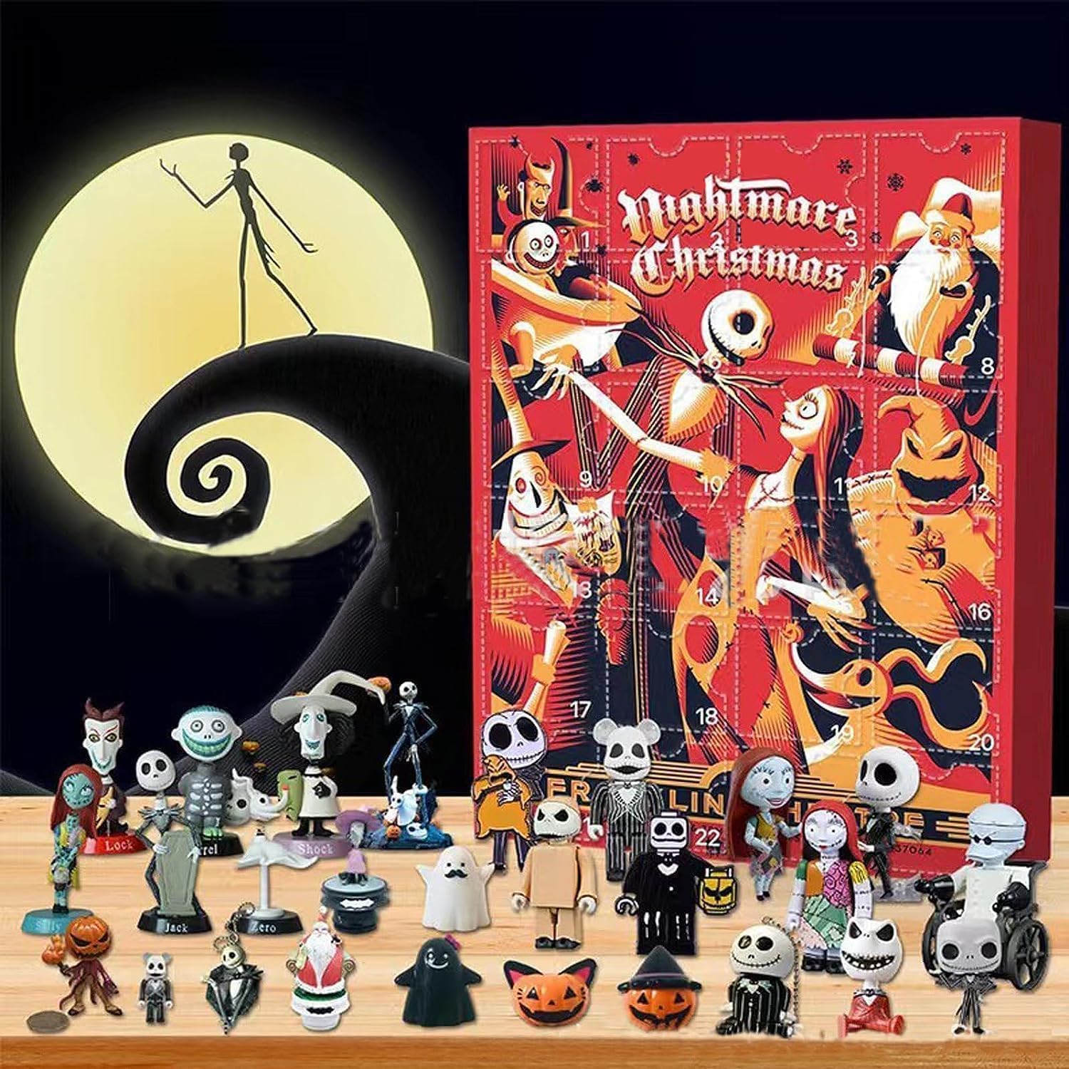 Advent Calendars - Halloween Horror Figures Advent Calendar 2023 for Kids, Nightmare Before Christmas Advent Calendar, 24 Days Halloween Calendar Countdown Scary Halloween Doll Collectible Figures Gift (C)