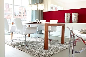 Schoner Wohnen Shaggy Hochflor Teppich Twist Silber 6210 004