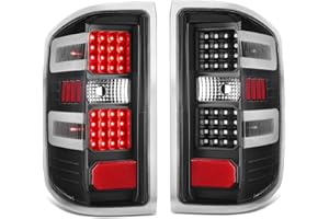 DNA MOTORING TL-CSIL15-LED-BK-CL Tail Light Assembly [Compatible with 14-19 Silverado 1500 2500HD 3500HD]