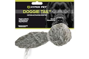 Hyper Pet Doggie Tail Interactive Plush Dog Toys (Wiggles, Vibrates, and Barks, Stimulating Play)