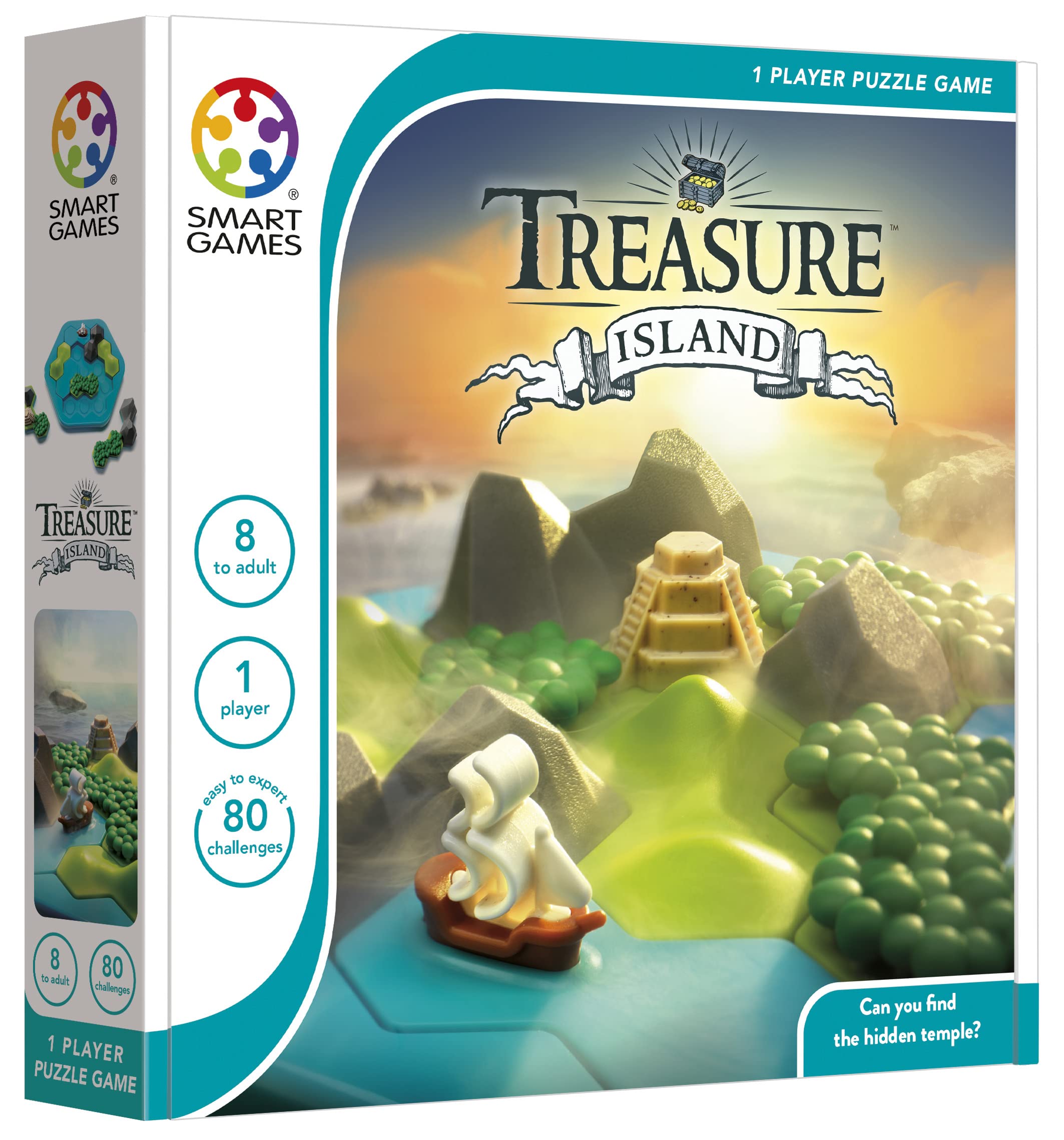 SmartGames - Treasure Island, Puzzle Game with 80 Challenges, 8+ Years