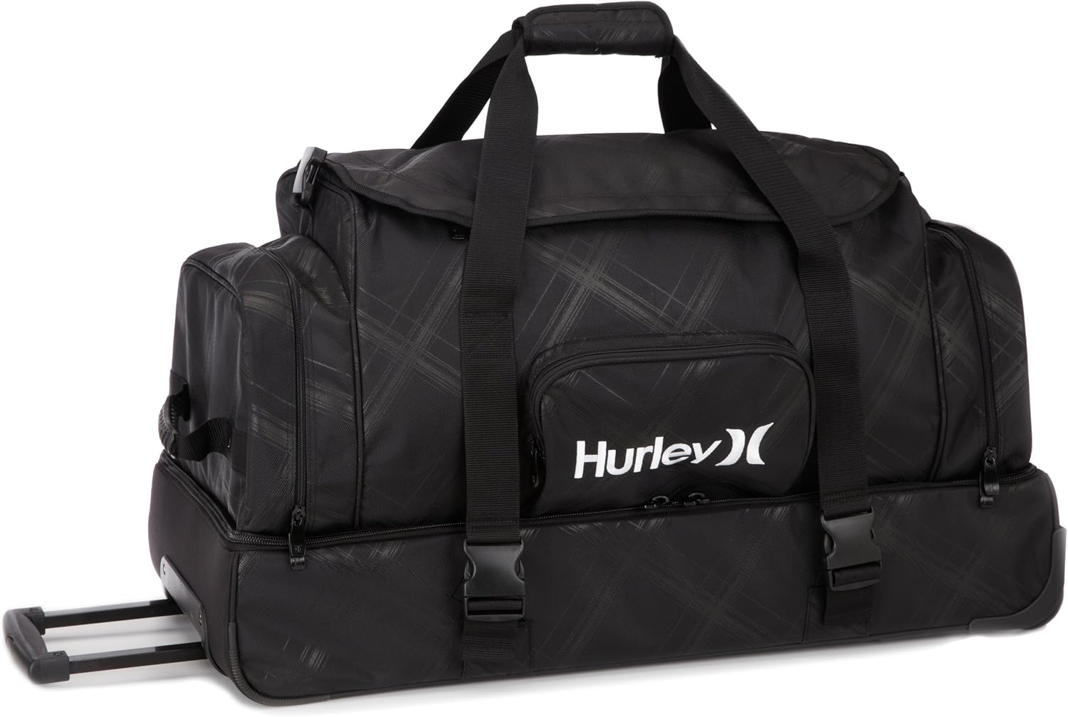 Hurley Men's Manzana Rolling Duffel Bag, Black, One Size
