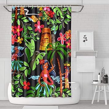 Amazon Com Dtykm Waterproof Shower Curtains Hawaiian Print