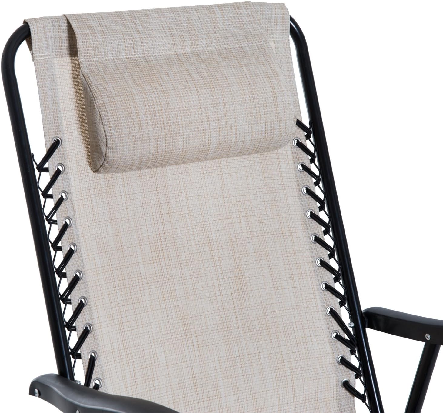 Outsunny Mesh Outdoor Patio Folding Rocking Chair Set - Cream White : Garden & Outdoor