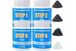 KomeStone Rock Tumbler Grit and Polish Refill Kit - 6 Pounds, Value Pack, Ideal for Up to 40 lbs. of Rocks, 4-Step Tumbling Media, Compatible with Any Rock Polisher, Better Results