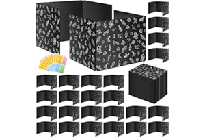 UBENIC Black 24-Pack Desk Dividers for Students, Space Style Plastic Study Carrel Divider, Durable Testing Dividers for Classroom Teacher Supplies, Easy to Clean Privacy Shield Folder Boards for Student Desk