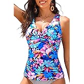 Women Underwire Tankini Top Only - Tummy Control Bathing Suit Top Twist Front Swim Top Criss Cross Back Swimsuit 2025