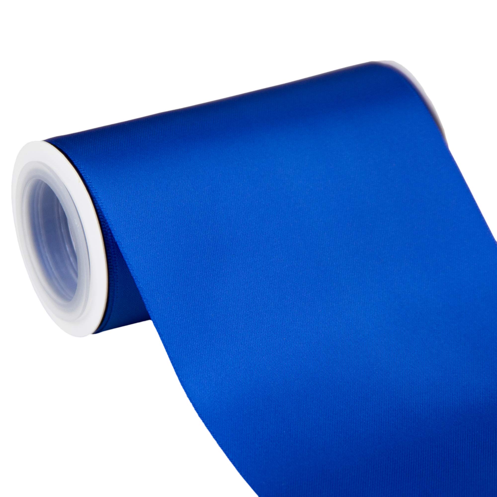 VATIN 100mm Wide Double Faced Polyester Light Royal Blue Satin Ribbon- 4.5 Metre/Spool, Perfect for Chair Sash, Making Bow, Sewing and Wedding Bouquet