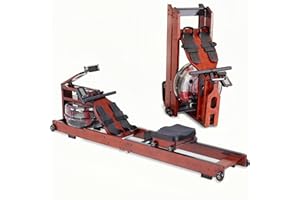 ECHANFIT Water Rowing Machines for Home，Foldable Rower with 400LBS Max Load, Rowing Machine with 360° Adjustable Device Holder, Professional Monitor and 3 App Compatible