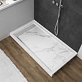 MORVANO 60 x 32 Shower Base with Single Threshold Rectangular Left Drain Location Shower Base,Shower Pan With Stainess Steel 