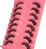 Mavphnee Half Lashes Fox Style 8 Pairs Natural Clear Band 3D PBT False Eyelashes view 3