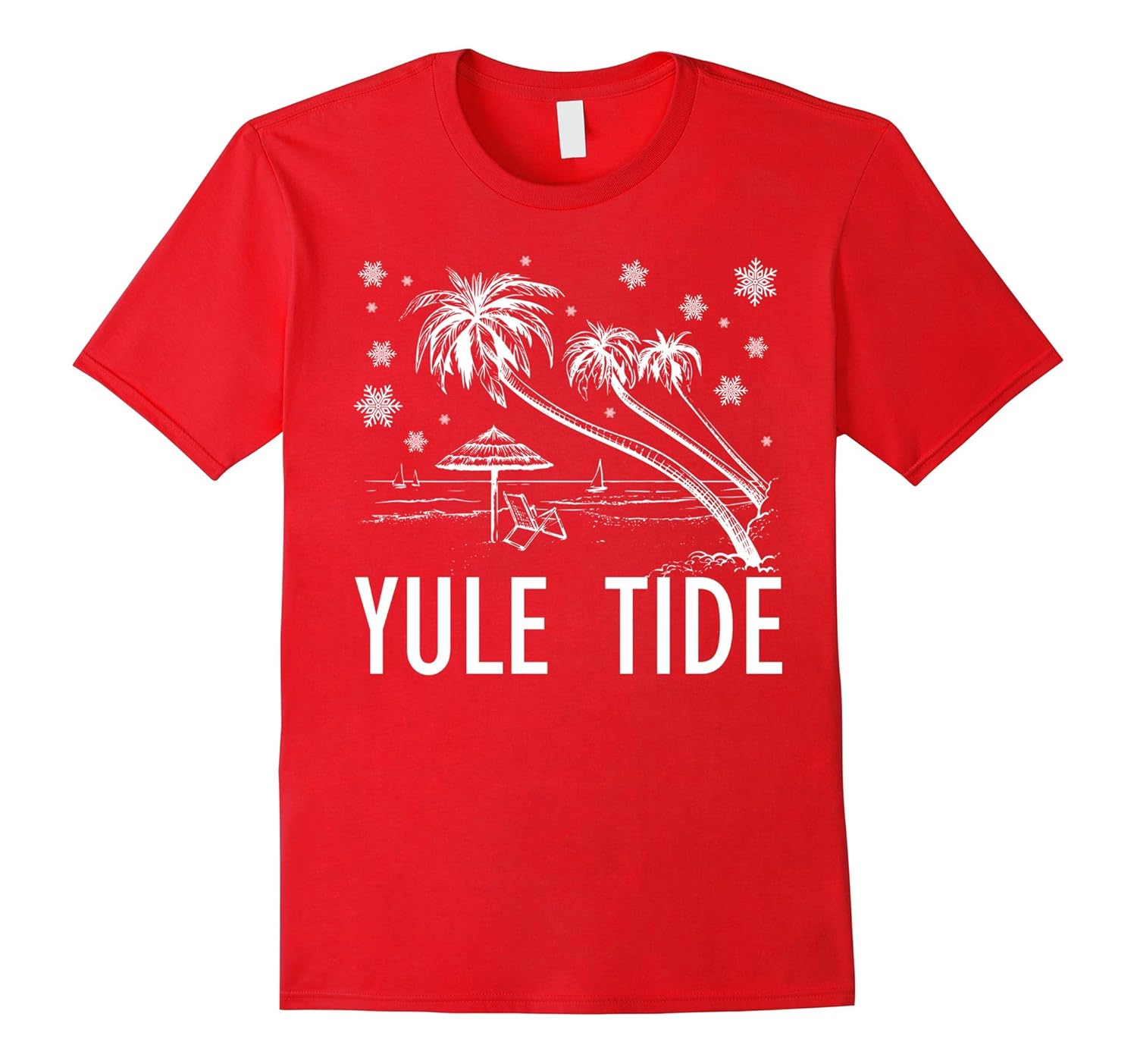 Yule Tide Beach Christmas Season Tropical Vacation T-Shirt-Rose