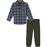Tommy Hilfiger boys 2-piece Long Sleeve Woven Shirt and Pants Set