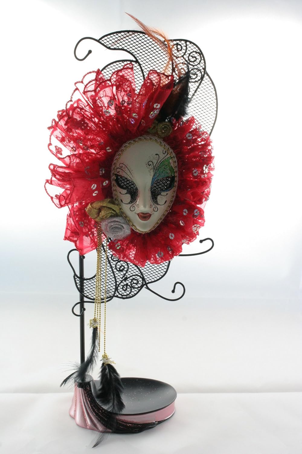 Beautiful Masquerade Mask Jewelry Stand Holder w