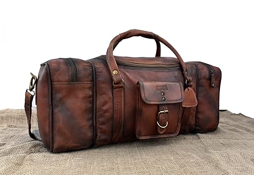 personalized leather duffle bags