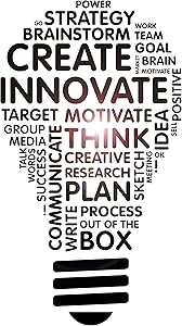 Vinyl Wall Decal Lightbulb Inspire Words Business Office Art Decor Stickers Mural Large Decor (ig5071) Black