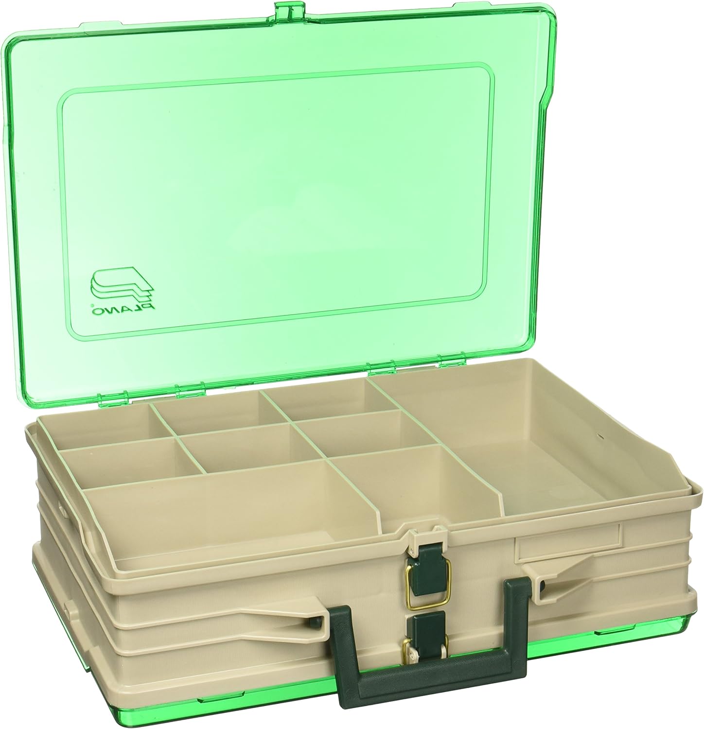 Plano Magnum Tackle Box Double Side Sandstone/Green 1119, Premium Tackle Storage, Multi : Fishing Tackle Boxes : Sports & Outdoors