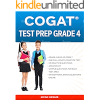 COGAT® TEST PREP GRADE 4: Grade 4, Level 10, Form 7, One Full Length Practice Test, 176 Practice Questions, Answer Key… book cover