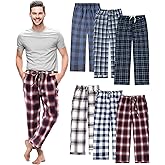Chicingyou Men's Flannel Pajama Pants Cotton Plaid Sleepwear Soft Lightweight Sleep Lounge Pj Bottoms with Pocket Drawstring