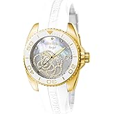 Invicta Women's 0488 Angel Gold-Tone Watch with White Silicone Band