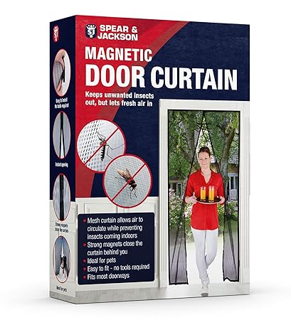 Spear Jackson Magnetic Door Curtain Screen To Keep Flies And